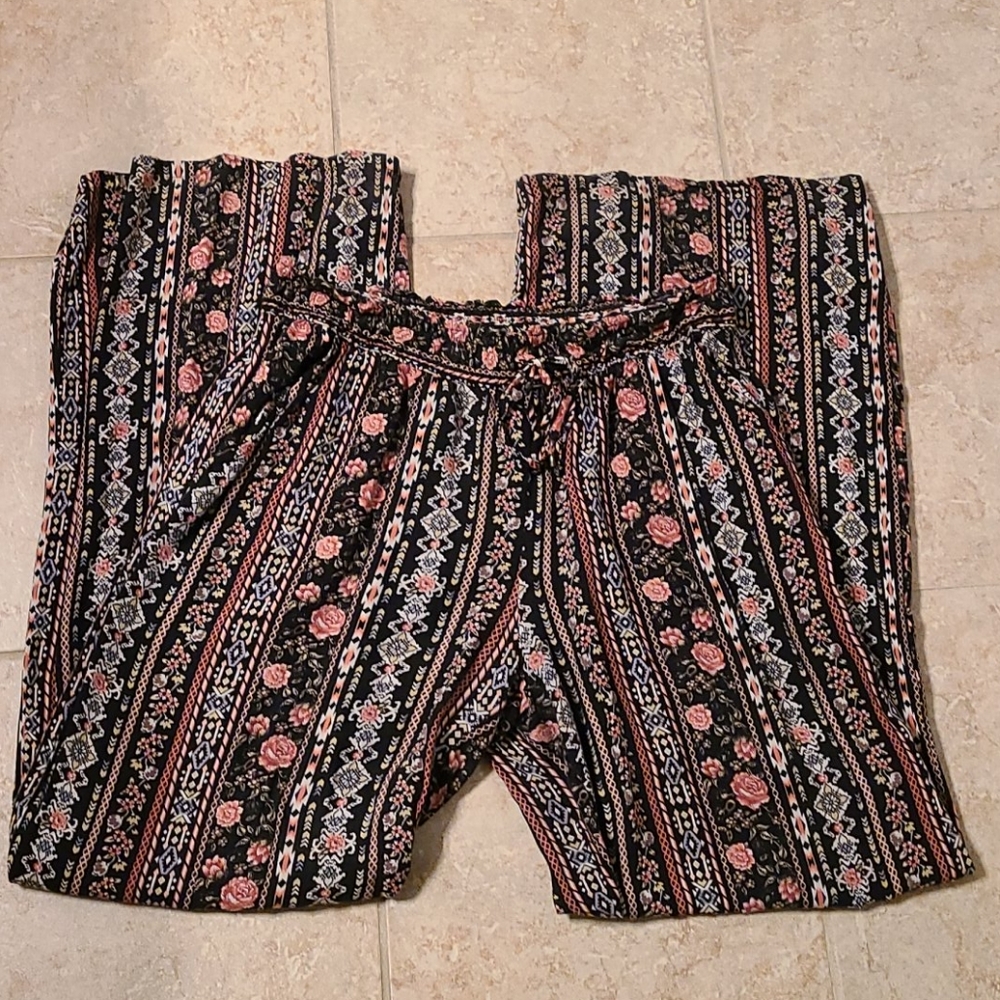 Joe Benbasset Rose Patterned Wide Leg Pants